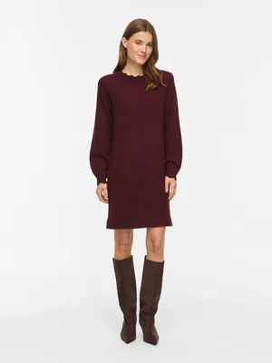 Produktbild von VILA Kurzes Strickkleid Rundhalsausschnitt Langarm Modisch Größe: XXL