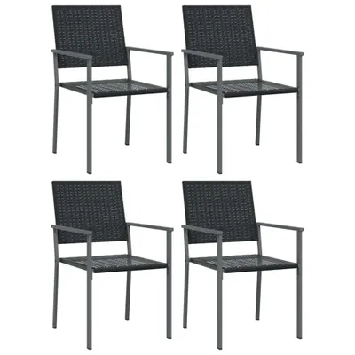 Produktbild von Gartenstühle 4 Stk. Schwarz 54x62,5x89 cm Poly Rattan