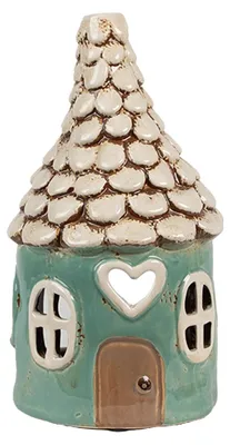 Immagine prodotto di Clayre & Eef Portacandele House Ø 11x20 cm in Vetroceramica verde