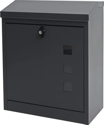 Image de Boîte aux lettres XXL HWC-H26, boîte aux lettres d'entreprise Boîte postale, verrouillable, revêtue par poudre 52x44x25cm ~ anthracite-noir