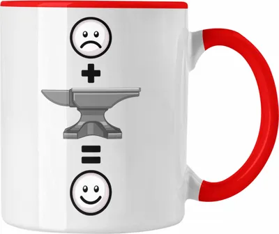 Produktbild von Trendation - Schmied Tasse Geschenk für Metallbauer Lustige Geschenkidee :( + Schmied = :) (Rot)