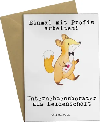 Produktbild von Mr. & Mrs. Panda Glückwunschkarte Unternehmensberater Leidenschaft - Weiß - Geschenk, osterkarte, einladungskarten, Grußkarte, weihnachtskarten, hochzeitskarten
