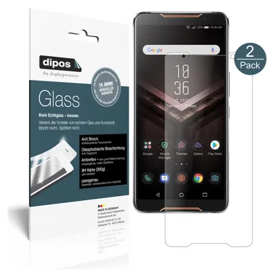 Produktbild von 2x Schutzfolie für Asus ROG Phone matt - Anti-Shock 9H Folie dipos Glass