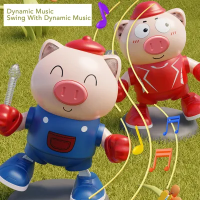 Produktbild von Musikalisches tanzendes Schweinchen-Spielzeug, niedliche Früherziehung, gehend, singend für Kinder, Rot