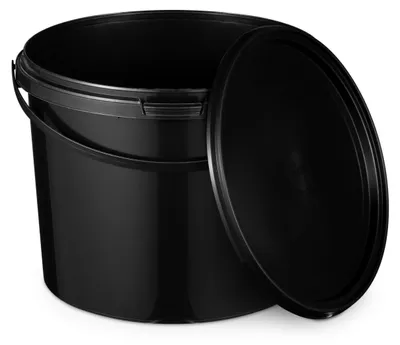 Image de BenBow Seau avec couvercle 3L x1 noir - qualité alimentaire, stable, hermétique, anti-fuite, inodore - seau en plastique avec anse - vide