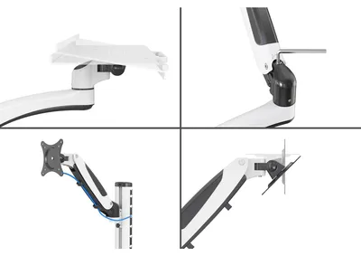 Zdjęcie produktu dla Digitus Stacja robocza (monitor, klawiatura, mysz) Montaż na ścianie, 81,3 cm (32"), 8 kg, 100 x 100 mm, Opcja regulacji wysokości, 4,05 kg, Czarny, Biały