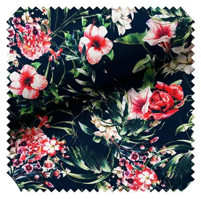Productafbeelding van novely® OXFORD 210D - D166 Romantische Bloemen - Bedrukte bekledingsstof - Buitendecoratiestof - Waterafstotende, scheurvaste stof, per meter