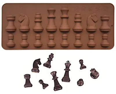 Produktbild von Rossner Silikonform Schachfiguren Pralinen Tortendekoration