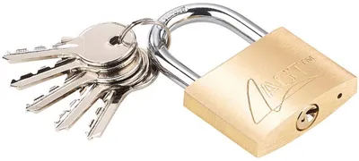 Image de Cadenas à clé en laiton - 48 mm
