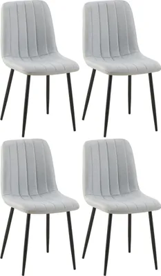 Produktbild von 4er Set Stühle Dijon Stoff grau