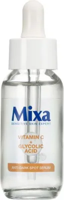 A product shot of a serum bottle with a dropper.