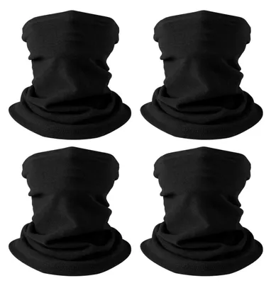 Immagine prodotto di Set di 4 scaldacollo in pile, unisex, antivento, ideali per attività all'aperto come sci, ciclismo, colore nero