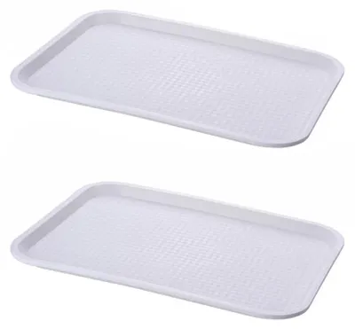 2er Set Serviertablett, Antirutsch, 35x27 cm, PP, schwarz