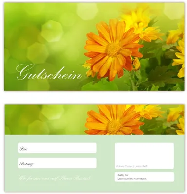 Produktbild von 50 Geschenkgutscheine (Blumen-643) - Ein schönes Produkt für Ihre Kunden. Gutscheine Gutscheinkarten für Bereiche wie Freizeit, Wellness, Feier, Jubiläum, Sommer und weitere