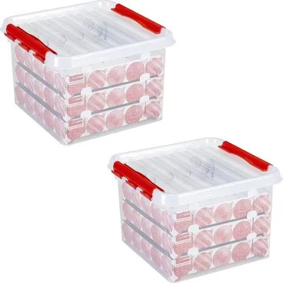 Obrázek produktu pro Sunware úložná krabice, objem 26 litrů, rozměry 40x26x40 cm, s klipsovým zapínáním a madlem, stohovatelná, 2 kusy