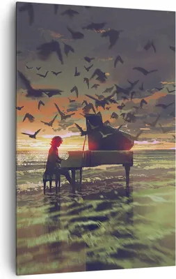 Produktbild von Bild auf Leinwand - Leinwandbild - Einteilig - Klaviermusik - 80x120cm - Wand Bild - Wanddeko - Wandbilder - Leinwanddruck - Kunstdruck - Wanddekoration - Leinwand bilder - Wandbild - PA80x120-3911