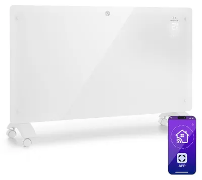 Produktbild von Klarstein Elektroheizung, Konvektor Heizung Freistehend oder Wandmontage, Elektroheizung Energiesparend, App-Control, Leise Heizung Elektrisch, Standgerät Heizkörper Elektrisch mit Thermostat, 2500 W