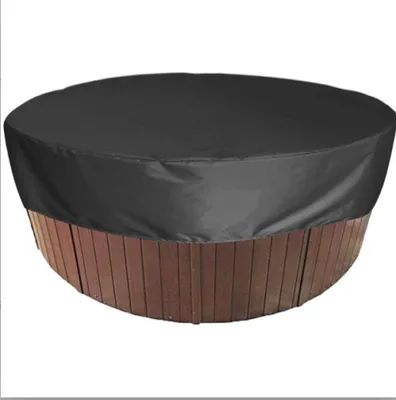 Produktbild von Runde Solar-Poolabdeckung, 190T Spa-Schutzabdeckung, Schwarz 200×30 cm