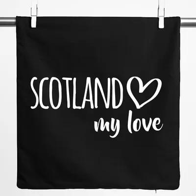 Produktbild von Huuraa Kissenbezug Scotland my love 40x40cm Black Baumwolle Dekokissenbezug Geschenkidee