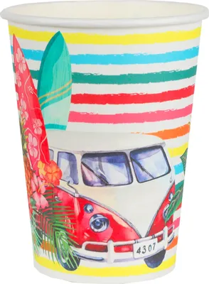Image de Gobelets hawaïens colorés Aloha 10 pièces multicolores 7,8 x 9,7 cm - taille unique
