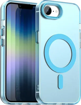 Immagine prodotto di Custodia MagSafe per Apple iPhone 16e - Cover posteriore Phonesta HardFrost Semi-Trasparente - Blu opaco