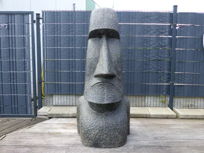 Produktbild von Moai Skulptur 150 cm aus Lavastein – Osterinsel Figur, nach Imprägnierung winterfest