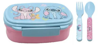 Zdjęcie produktu dla Pudełko na kanapki Disney Lilo i Stitch Alien 626 + zestaw sztućców