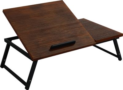 HAGO24 Laptoptisch 54x34cm Vintage Lapdesk Notebooktisch Betttisch Laptop Tablett höhenverstellbar klappbar neigbar Ablage platzsparend