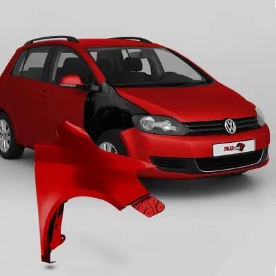Productafbeelding van BLU Spatbord geschikt voor Volkswagen Golf V+ / Golf 5 PLUS LY3D Rechts Rood TornadoRot | 2005-2009 | Voorzijde | Gelakt | Montageklaar
