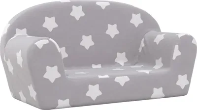 Obrázok produktu pre vidaXL Detská 2-miestna pohovka Light Grey s hviezdami Soft Plush