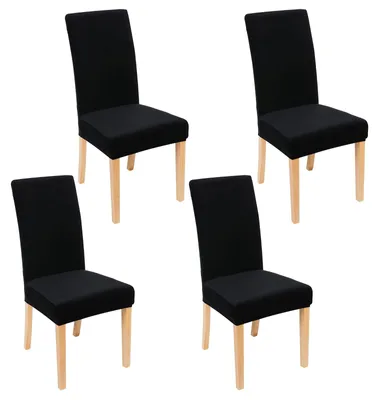 Productafbeelding van Homaxy fluwelen stoelhoesjes, elastisch, voor eetkamerstoelen, effen kleuren, geschikt voor de eetkamer