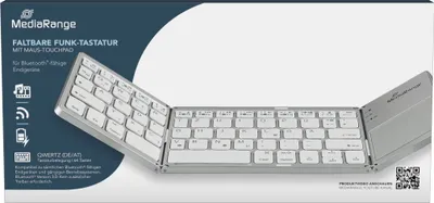 Produktbild von MediaRange MROS133, 60%, Kabellos, Bluetooth, QWERTZ, Silber
