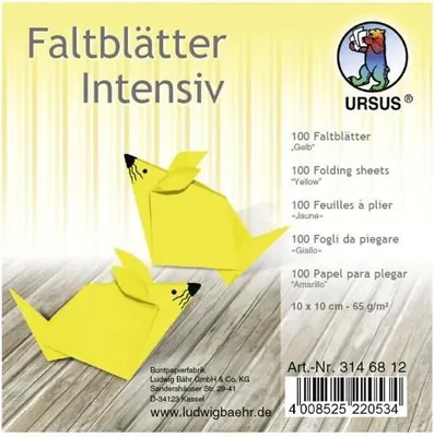 Produktbild von Faltblätter Intensiv Uni 10x10cm VE=100 Blatt gelb