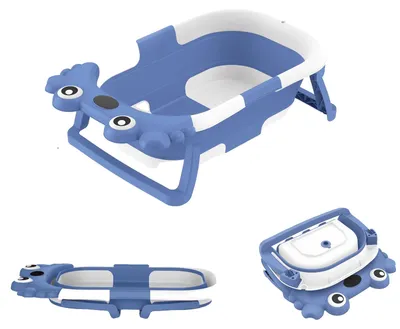 Immagine prodotto di Vaschetta per bambini, con termometro integrato, design pieghevole, colore blu
