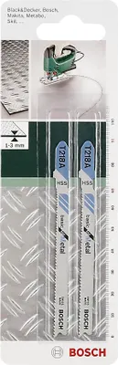 Produktbild von Bosch 2609256962, Stichsägeblatt, Metall, Hochgeschwindigkeitsstahl (HSS), 1,1 mm, 1,5 mm, 9,2 cm