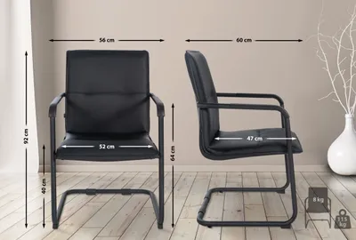 Produktbild von Besucherstuhl Seattle schwarz/schwarz