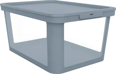Produktbild von Rotho Aufbewahrungsbox Albris mit Deckel 57 x 39 cm 45 L misty blau