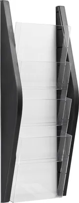 Produktbild von helit Wand-Prospekthalter, DIN A5 hoch, 4 F„cher, schwarz