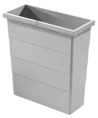Image de Hailo poubelle intérieure 12 litres 1122459 gris clair 320 x 141 x 350 mm 2 poignées