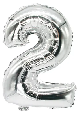 Obrázek produktu pro Papstar Folienluftballon Zahlenluftballon 2 silber metallic 35cm