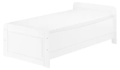 Produktbild von Weißes Seniorenbett extra hoch 90x200 Zubehör wählbar V-60.42W-09Federleisten und Matratze
