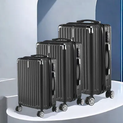 Obrázok produktu pre Sada kufríkov – pevné kufre – cestovné kufre – kufor na kolieskach – batožina – 3-dielna sada – vyrobené z pevného materiálu ABS