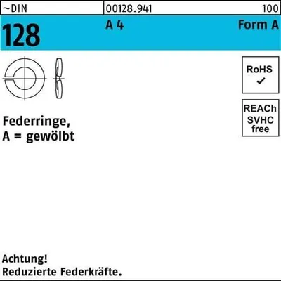 Produktbild von Reyher  Federringe DIN 128 A 4 A 6 A 4 (1000 Stück)