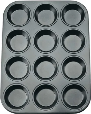 Image de Moule à muffins - Noir - Acier - 35 x 27 cm