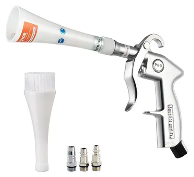 Produktbild von VEVOR Auto-Reinigungsgebläse, 6-9,2 Bar Hochdruckluftgebläse mit 2 Düsen-Sets & 1L Flüssigkeitsflasche, Vortex-Reinigungsgebläse, entfernt schnell Schmutz und Staub von Oberflächen, geeignet für 1/4 NPT Luftkompressor, Gummi-a, Luft blasen-a