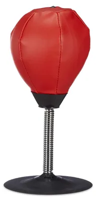 Obrázek produktu pro Stolní boxovací pytel - Mini boxovací pytel - 35,5 x 18 x 18 cm - S přísavkou - Červeno-černý