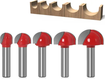 Produktbild von 5-teiliger Rundbodenfräser für Holz, 8-mm-Fräser, Feinfräs-Schneidwerkzeug, Holzhobel-Holzbearbeitungswerkzeug (5)