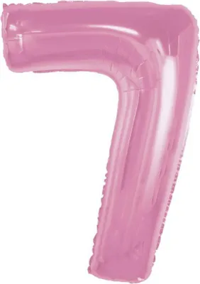 Image de Numéro rose pâle Ballon en papier d'aluminium rose n° 7 92 cm
