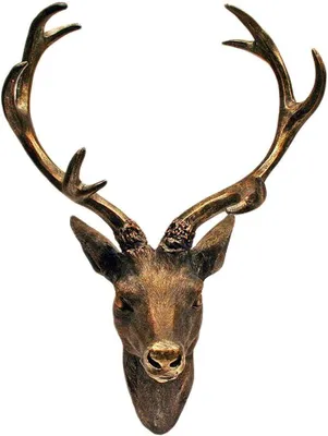 Produktbild von Hirschgeweih Dekoration 15x30 cm, Bronzen Optik, Polyresin, für Innen und Außen