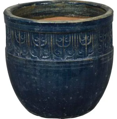Produktbild von Pflanztopf FloraSelf Keramik glasiert Ø 45 cm H 41 cm antikblau